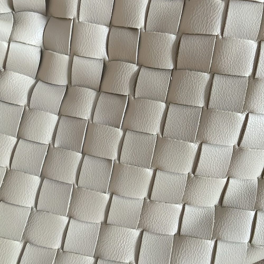 Beige Braided Faux Leather Handbag - Picture 7 of 9